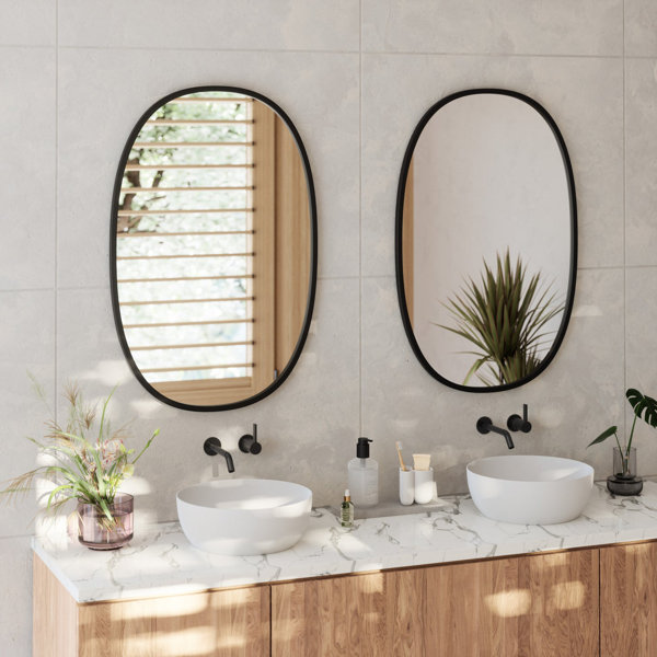 Hub Oval Rubber Wall Mirror & Reviews Joss & Main
